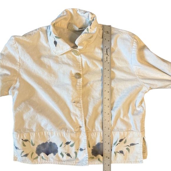 Nomadic Traders Floral Linen Blend Jacket Women’s Small | Painterly Print | Boho - Picture 4 of 6